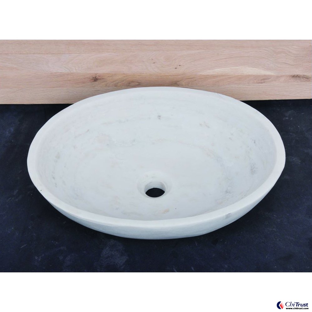 White marble stone basin CT-008